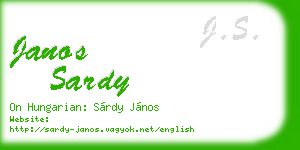 janos sardy business card